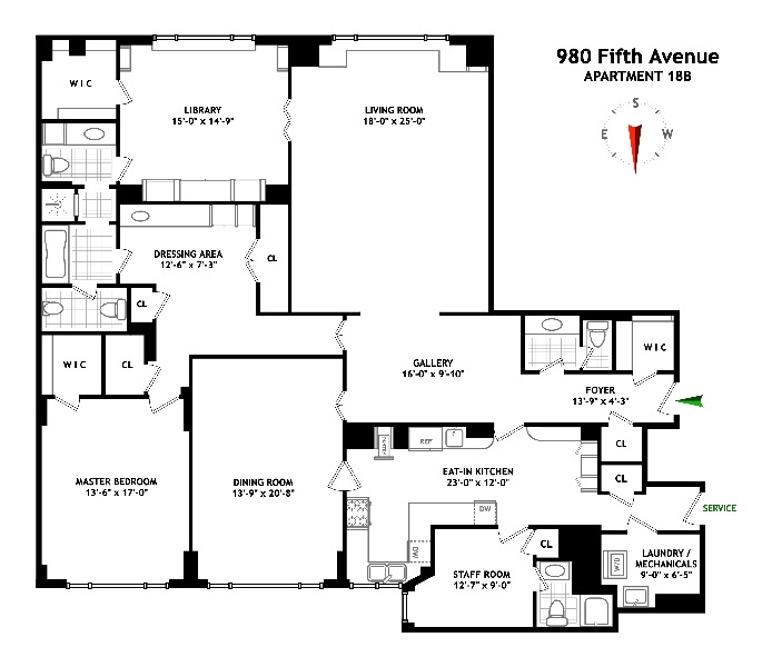 Floorplan for 980 Fifth Avenue
