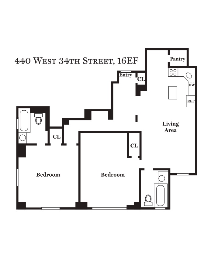Floorplan for 440 West 34th Street, 16EF