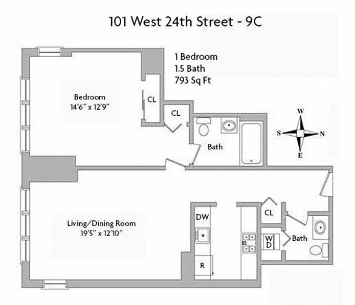 Floorplan for 101 West 24th Street