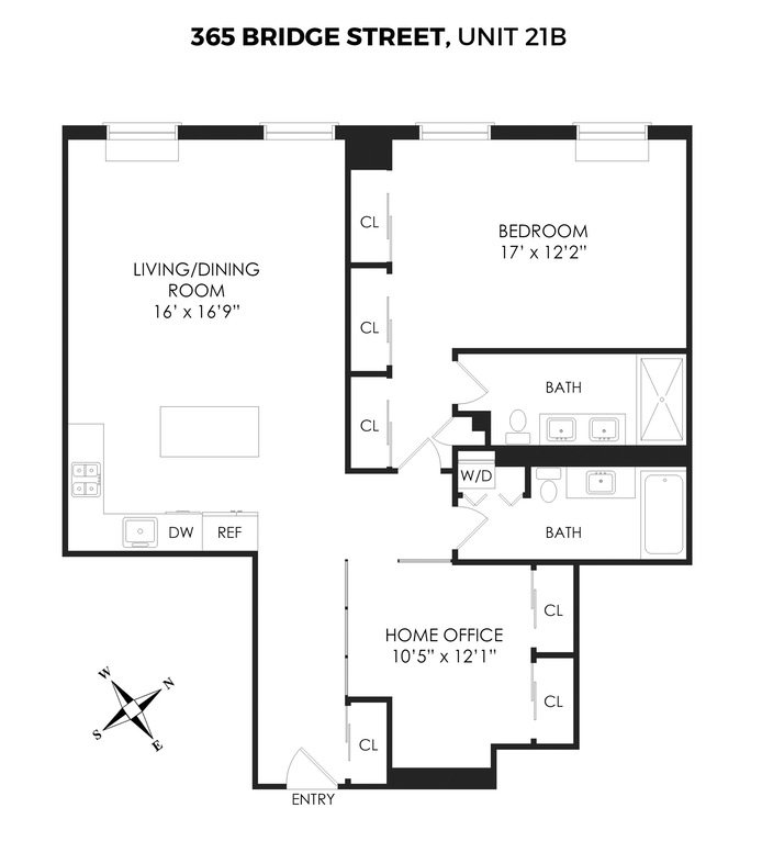 Floorplan for 365 Bridge Street, 21B