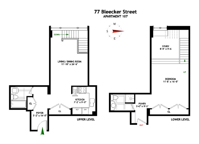 Floorplan for 77 Bleecker Street