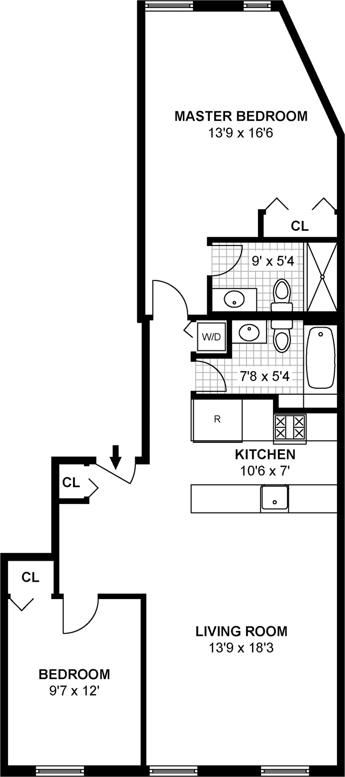 Floorplan for 936 Fulton Street, 2A