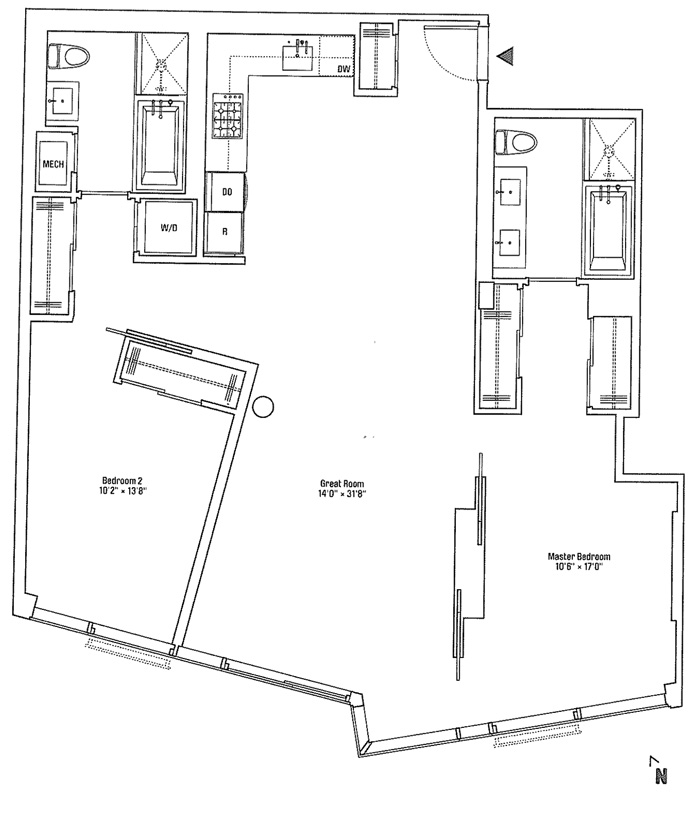 Floorplan for 425 West 53rd Street, 205
