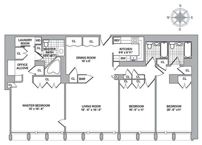 Floorplan for 343 East 30th Street, 10JH