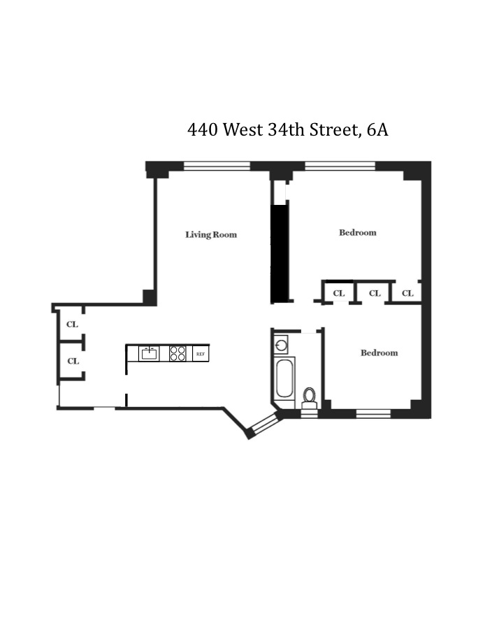 Floorplan for 440 West 34th Street, 6A