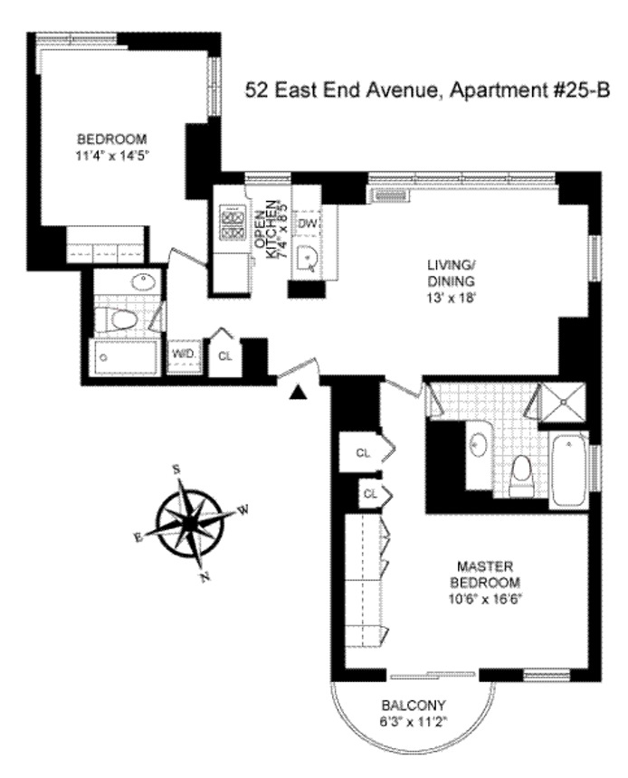 Floorplan for 52 East End Avenue, 25B