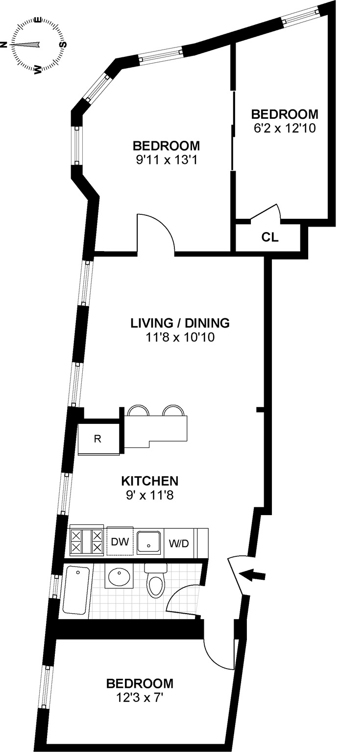 Floorplan for 2 Jane Street, 5C