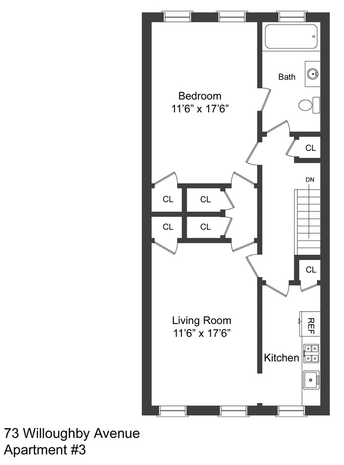 Floorplan for 73 Willoughby Avenue, 3