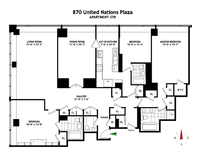 Floorplan for 870 United Nations Plaza