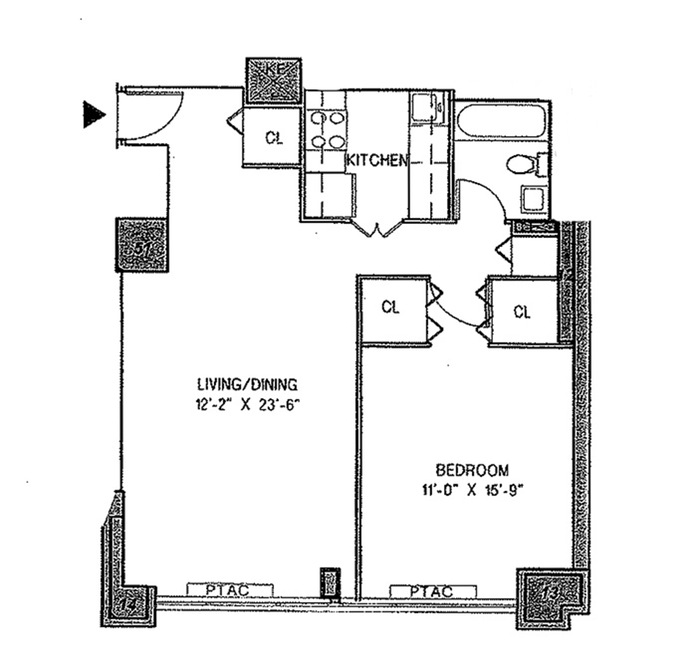 Floorplan for 322 West 57th Street, 17N