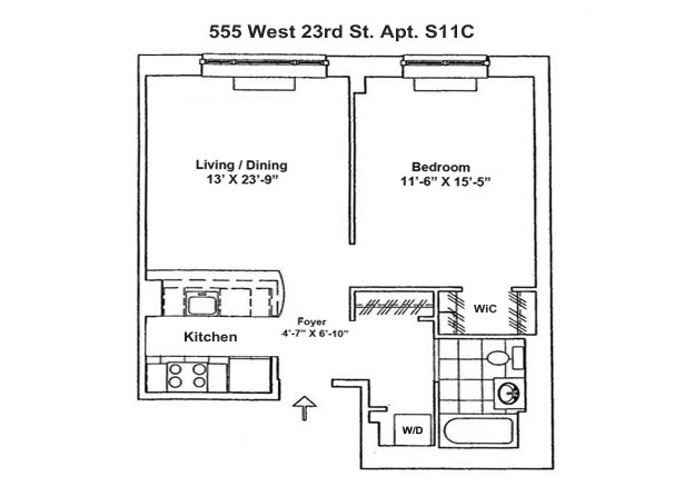 Floorplan for 555 West 23rd Street