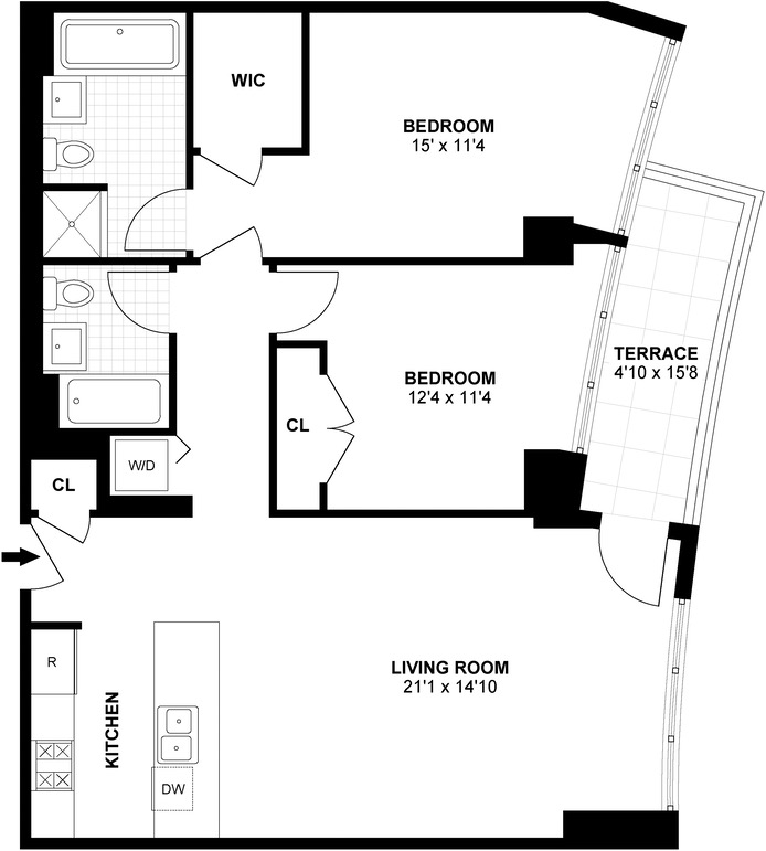 Floorplan for 174 Vanderbilt Avenue, 309