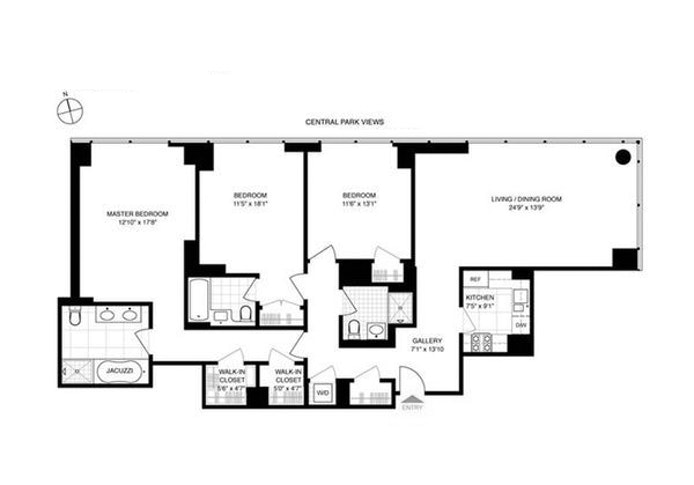 Floorplan for 230 West 56th Street, 56A