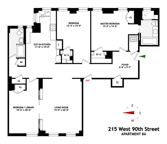 Floorplan for 215 West 90th Street, 8A