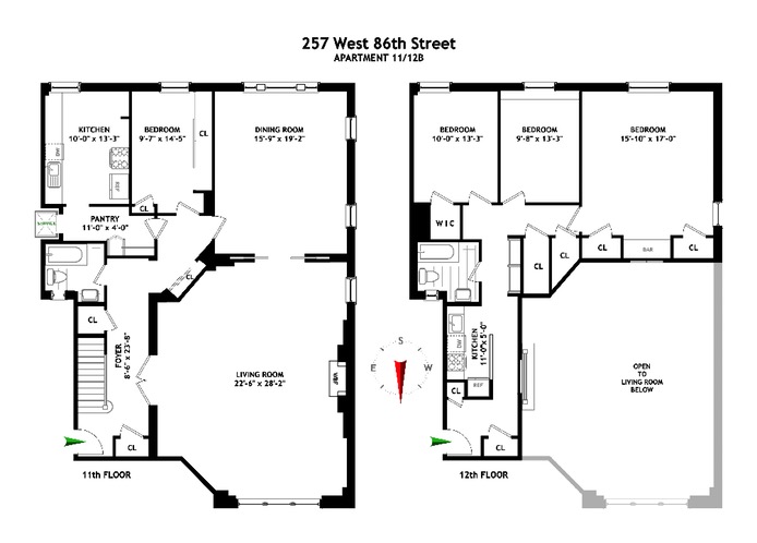 Floorplan for 257 West 86th Street