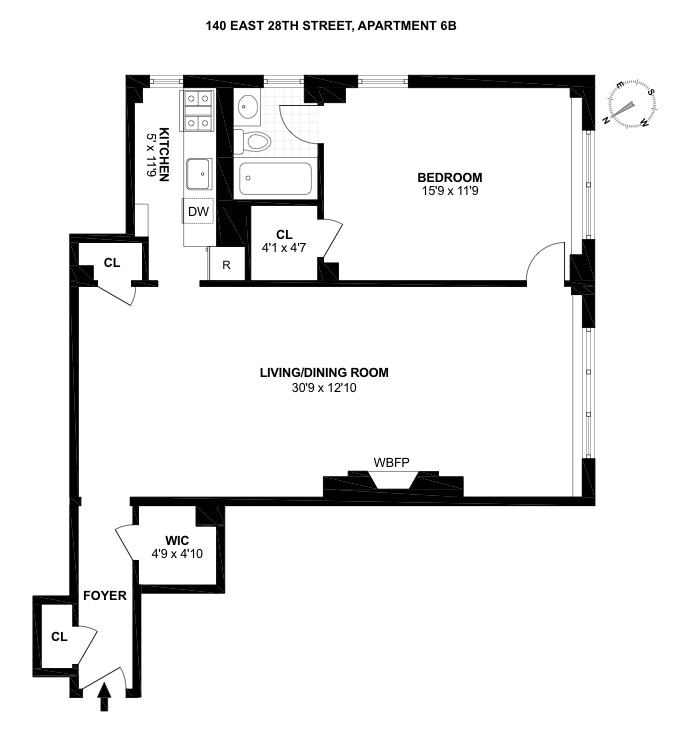 Floorplan for 140 East 28th Street, 6B