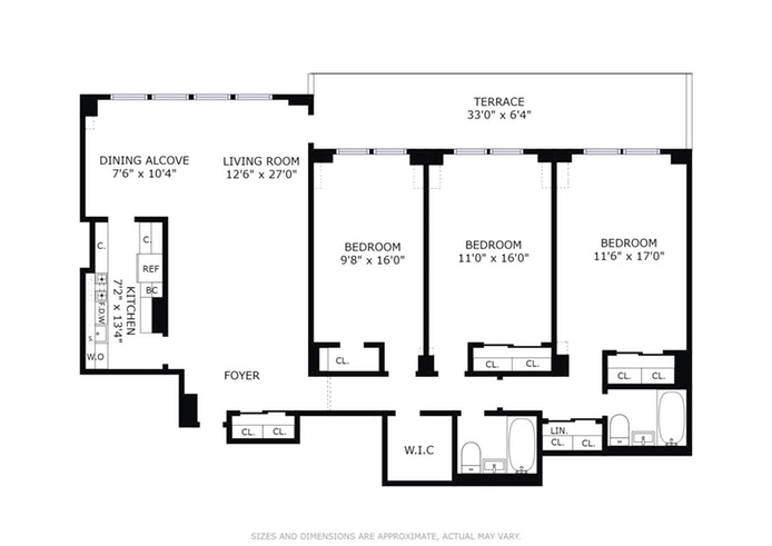 Floorplan for 165 West End Avenue, 27D