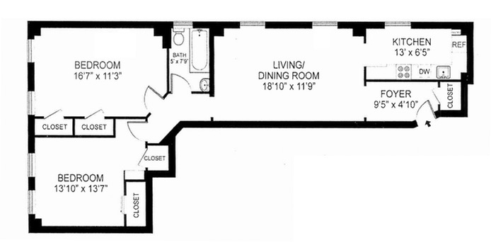 Floorplan for 141 East 3rd Street, 1C
