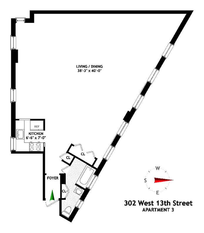 Floorplan for 302 West 13th Street