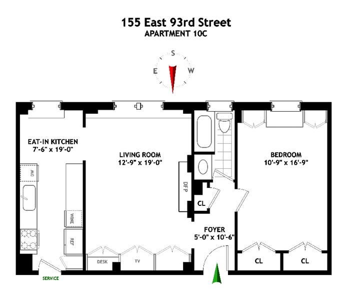 Floorplan for 155 East 93rd Street