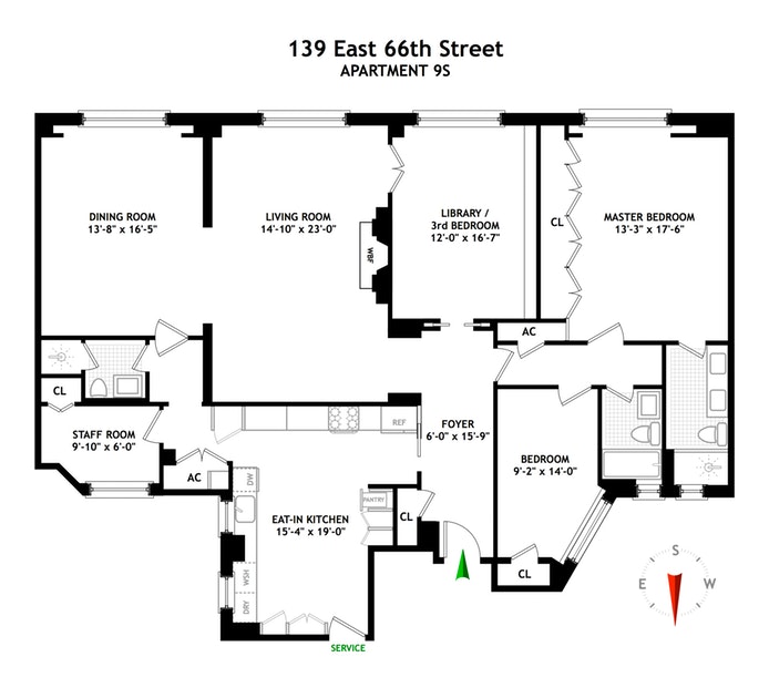 Floorplan for 139 East 66th Street, 9S