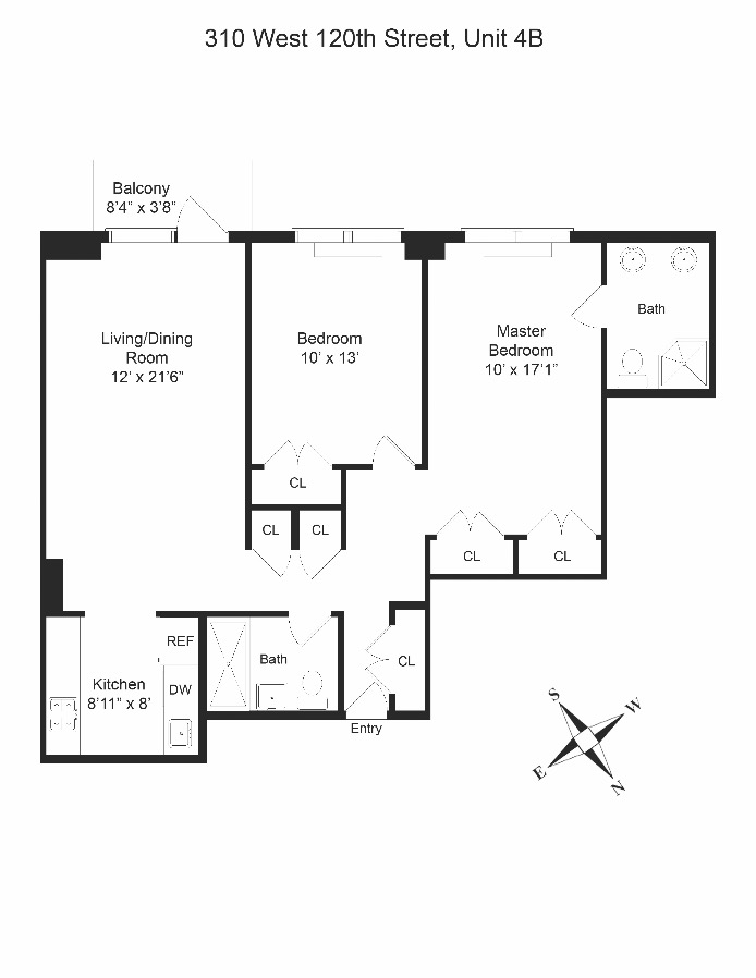 Floorplan for 310 West 120th Street