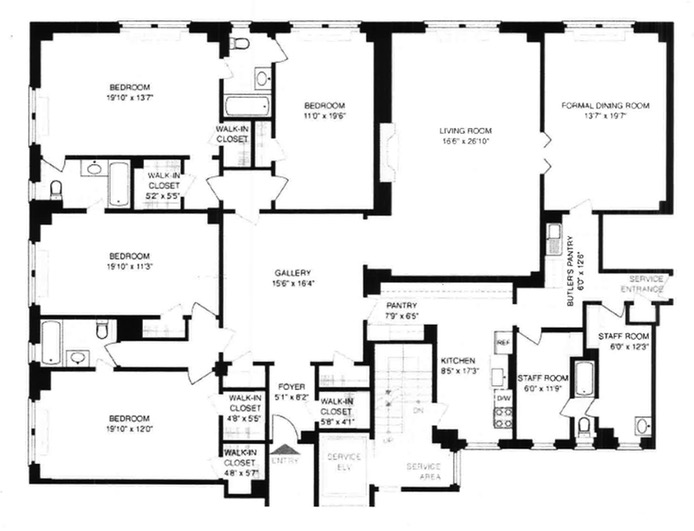 Floorplan for 1111 Park Avenue