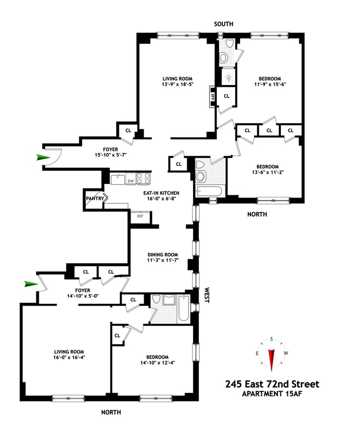 Floorplan for 245 East 72nd Street, 15AF