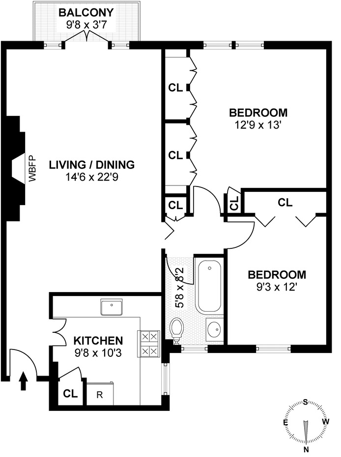 Floorplan for 171 West 12th Street, 4A