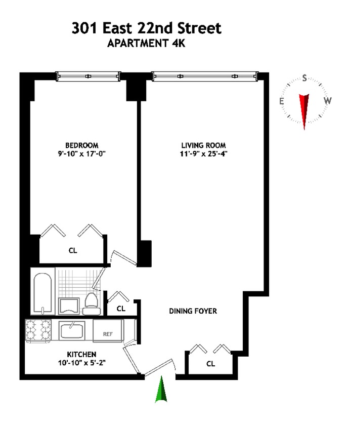 Floorplan for 301 East 22nd Street, 4K