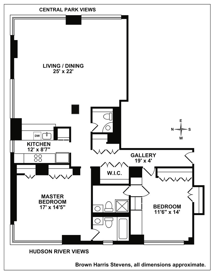 Floorplan for 101 West 79th Street, 23C