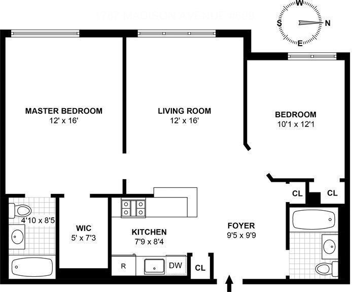 Floorplan for 1787 Madison Avenue, 509