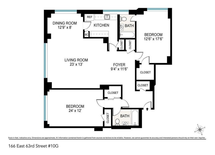 Floorplan for 166 East 63rd Street, 10G