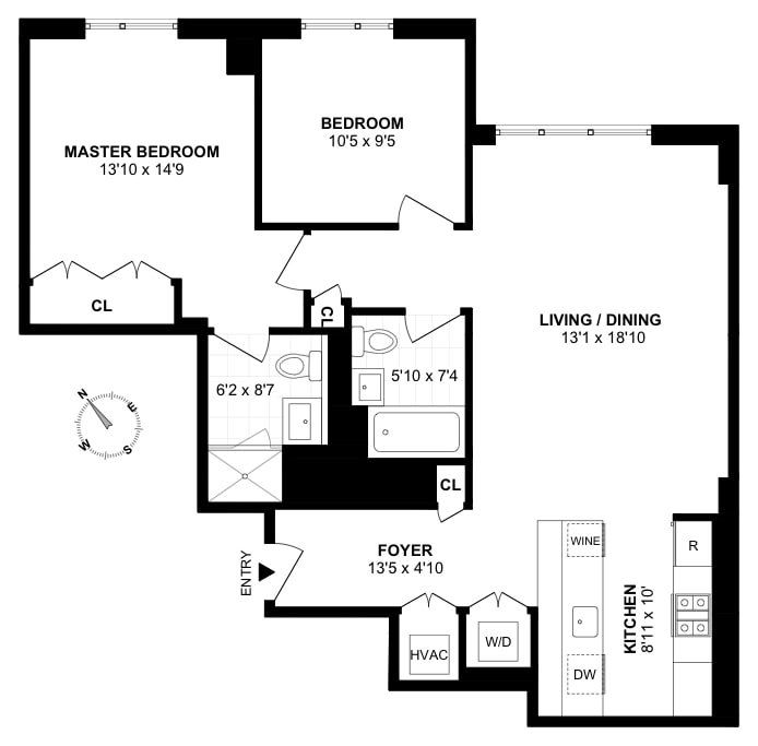 Floorplan for 50 Franklin Street, 14C