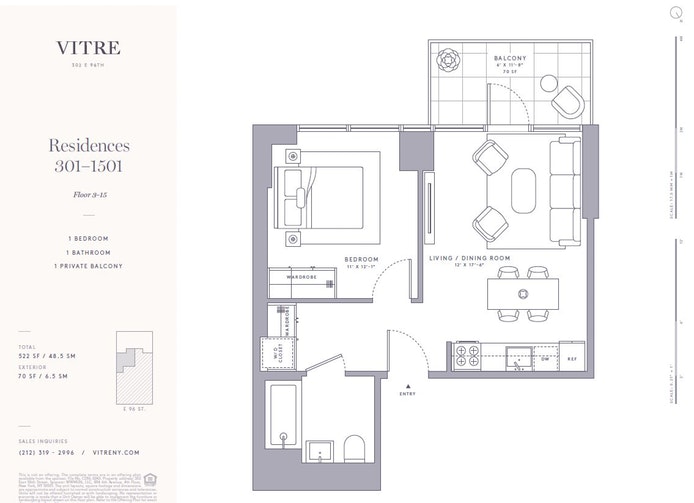 Floorplan for 302 East 96th Street, 801