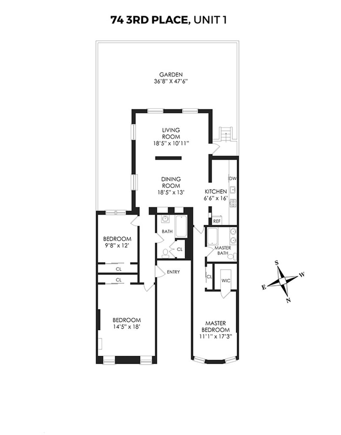 Floorplan for 74 3rd Place, 1