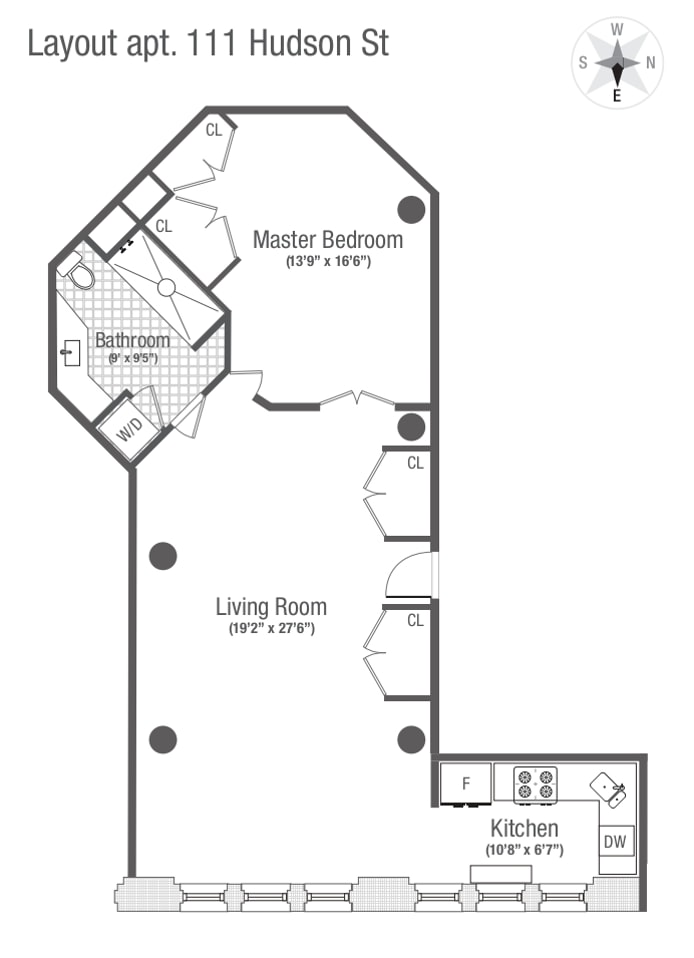 Floorplan for 111 Hudson Street, 2A