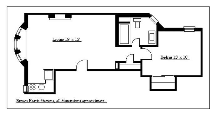 Floorplan for 1 Bedroom Charmer Prime Brooklyn Hts