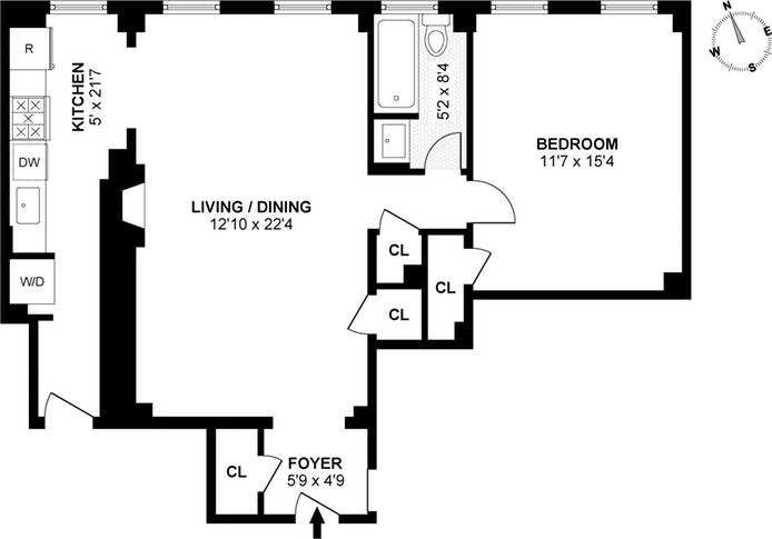 Floorplan for 440 West 34th Street, 15B