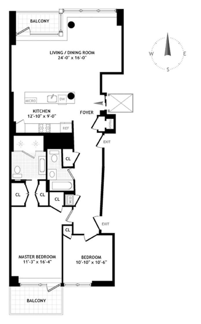Floorplan for 444 West 19th Street, 401