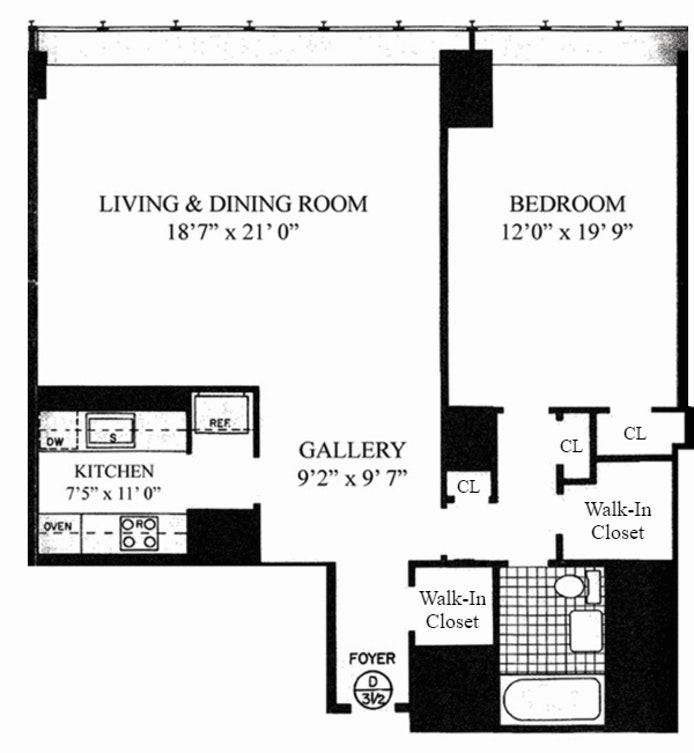 Floorplan for 870 United Nations Plz, 16D