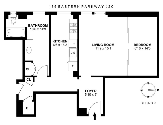 Floorplan for 135 Eastern Parkway, 2C