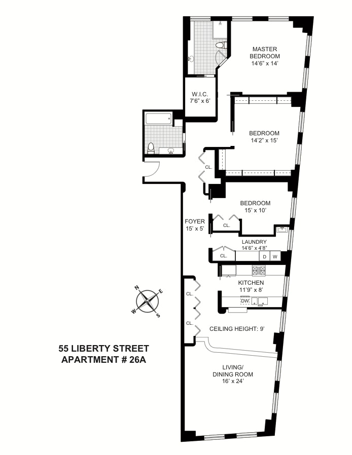 Floorplan for 55 Liberty Street, 26A