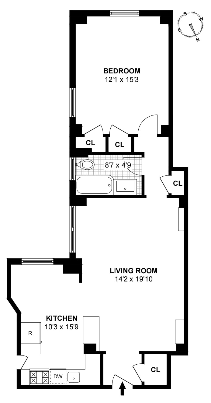 Floorplan for 175 West 93rd Street, 7G