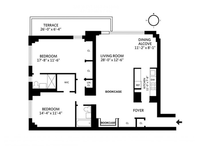 Floorplan for 180 West End Avenue, 11M