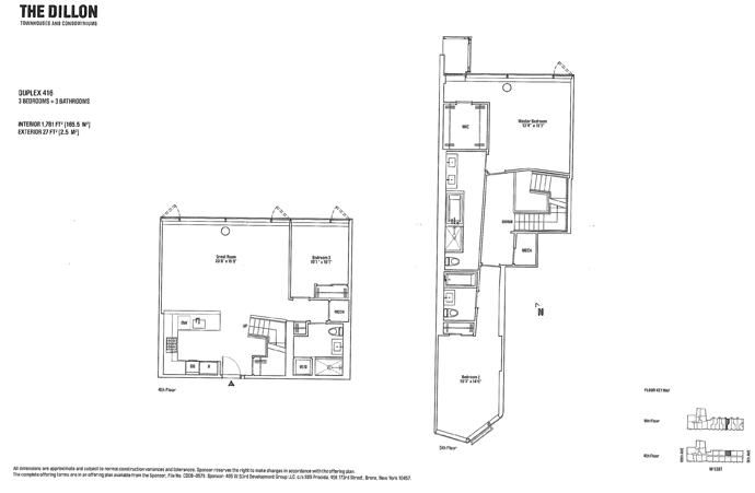 Floorplan for 425 West 53rd Street, 416