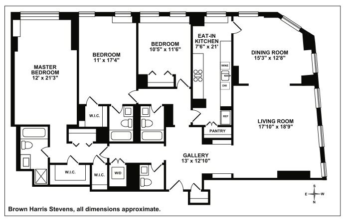 Floorplan for 222 Riverside Drive, 2B