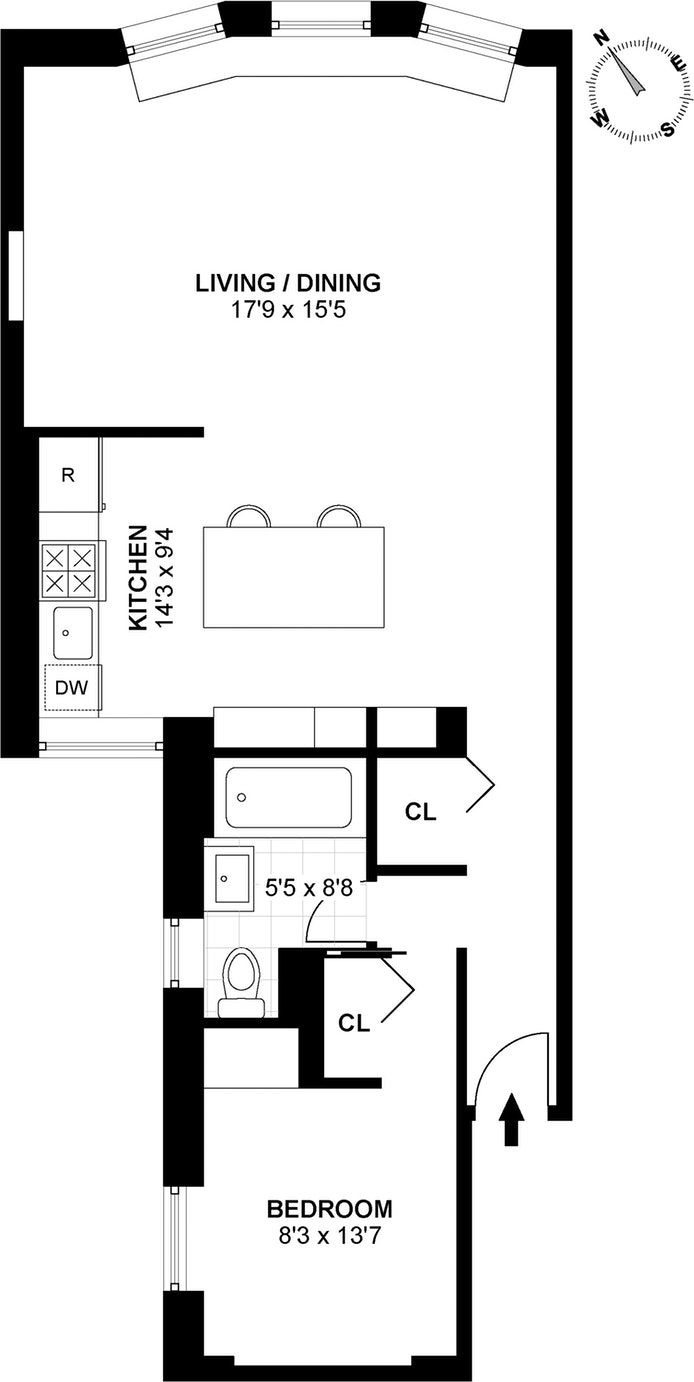Floorplan for 320 West 83rd Street, 3A