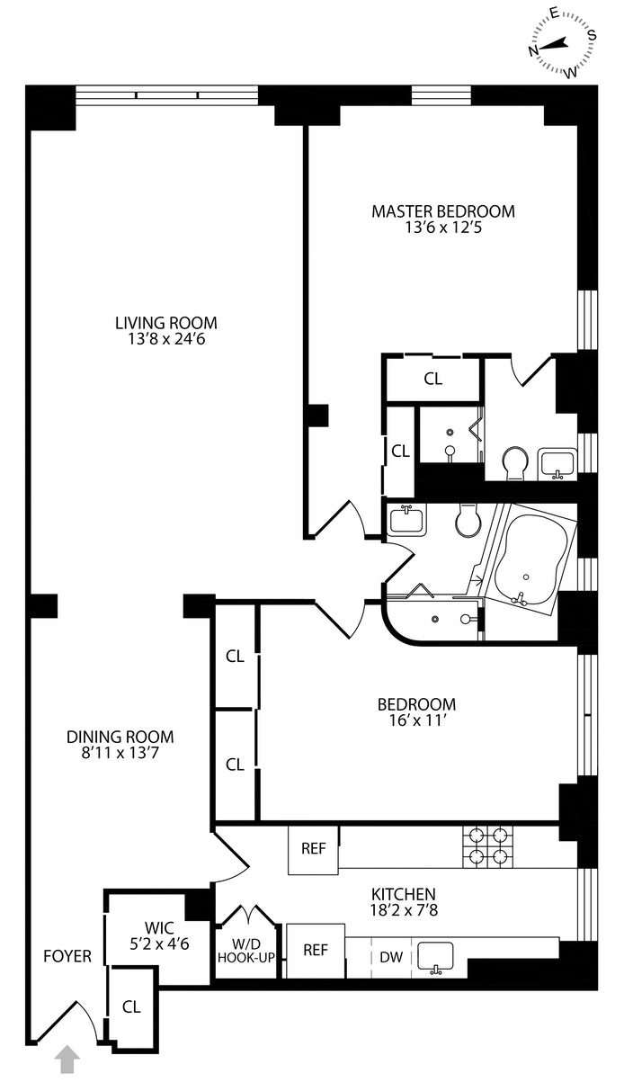 Floorplan for 2 Tudor City Place, 2ASOUTH