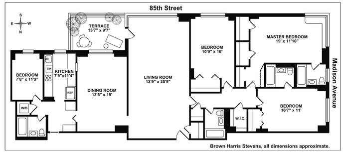 Floorplan for 35 East 85th Street, 2C